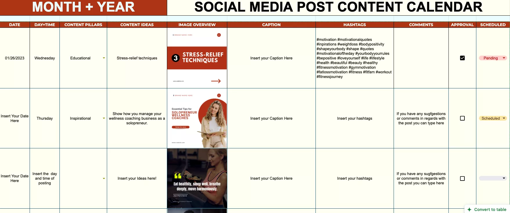 content calendar mantram